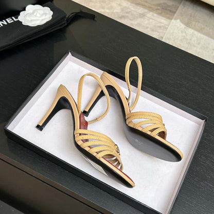 CC Métiers d’art 26s Sandal 6cm Beige Leather 847255