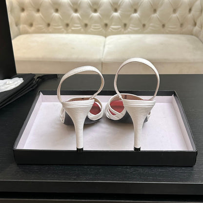CC Métiers d’art 26s Sandal 6cm White Leather 847256