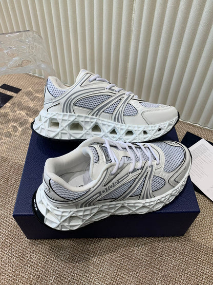 CD Sneaker B35 In White Mix Ivory White Calfskin And Fabric 113127