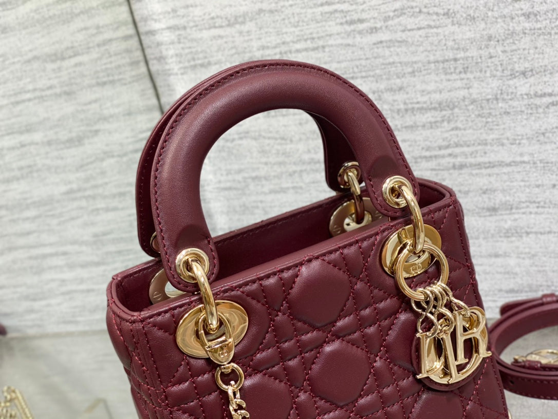 mini lady 17 wine lambskin
