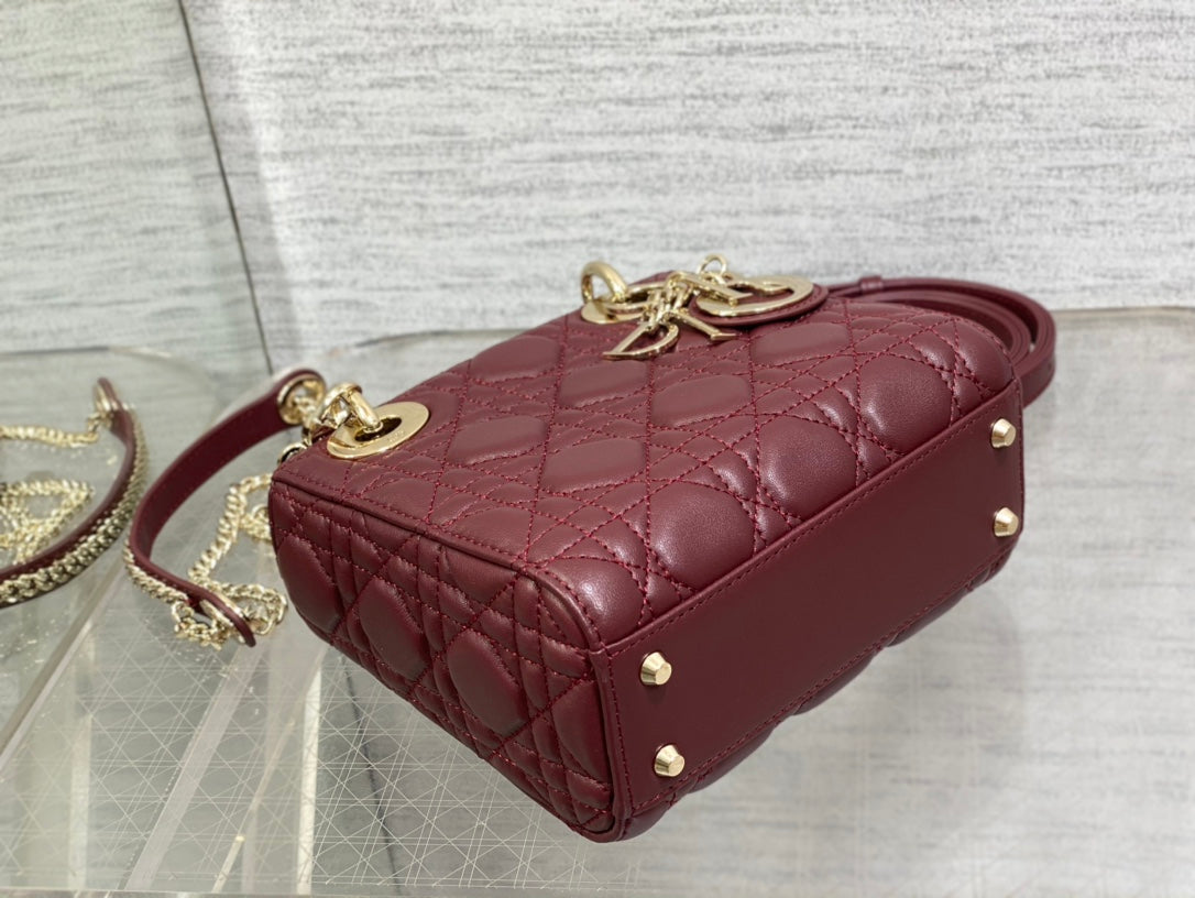 mini lady 17 wine lambskin