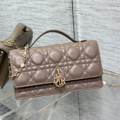 my cd mini 21 dark brown lambskin