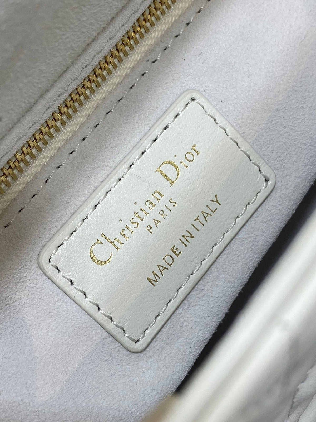MINI 17 LADY BAG IN WHITE MACROCANNAGE LAMBSKIN WITH GOLD HARDWARE