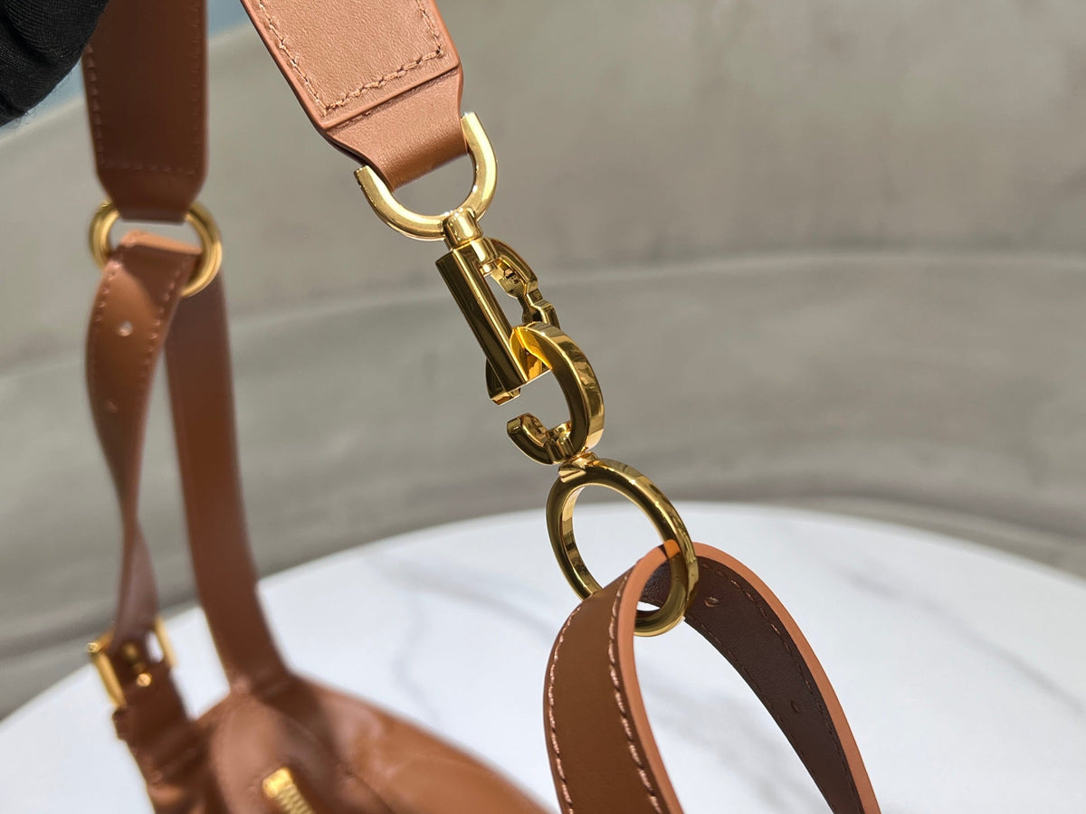 CD Hobo Bag 23 With Chain Brown Calfskin