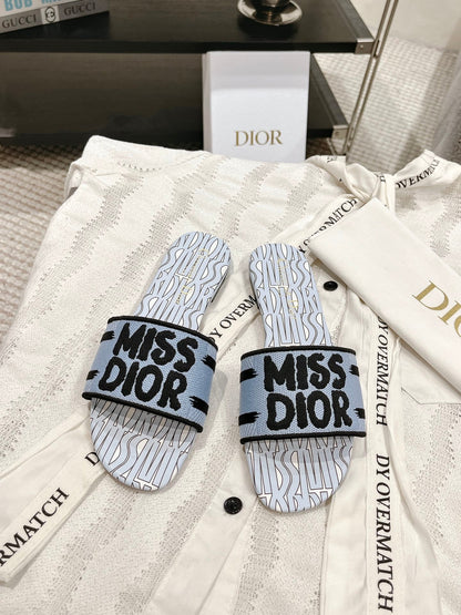 CD 25 Mid Heel Mules Cotton Fabric 241433