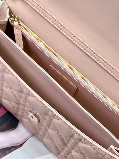 MY CD 24 TOP HANDLE BAG PASTEL PINK LAMBSKIN