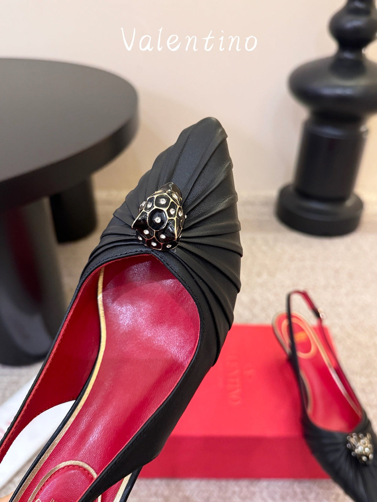 VT 26s Panthea Pumps 55mm Black Goatskin 104724