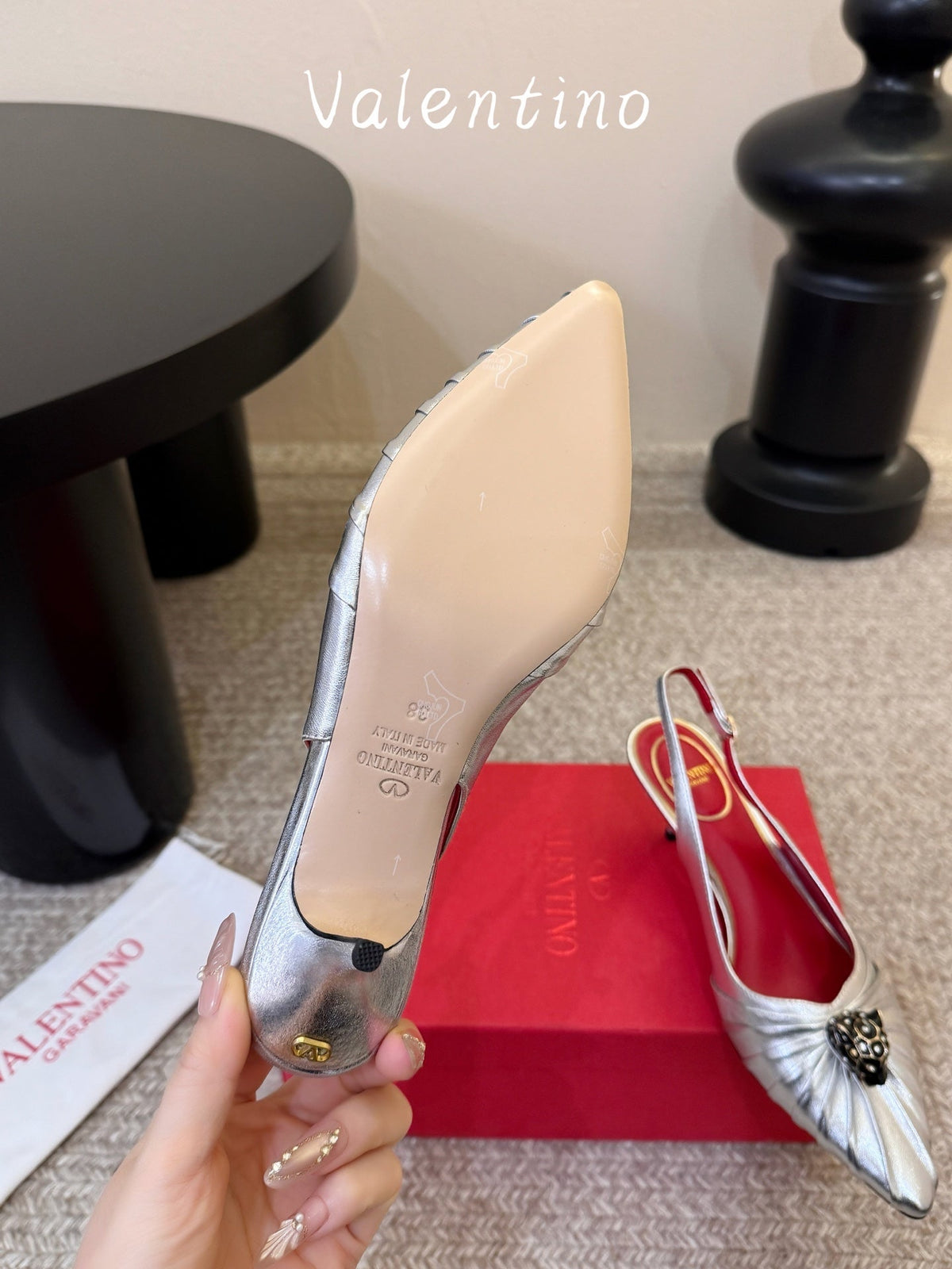 VT 26s Panthea Pumps 55mm Sliver Goatskin 104728