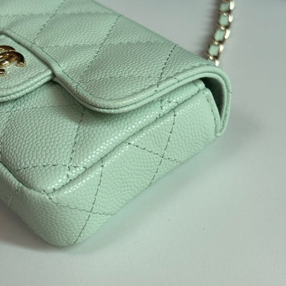 CC 26s Waist Belt Bag Chain Pastel Green Caviar 212333