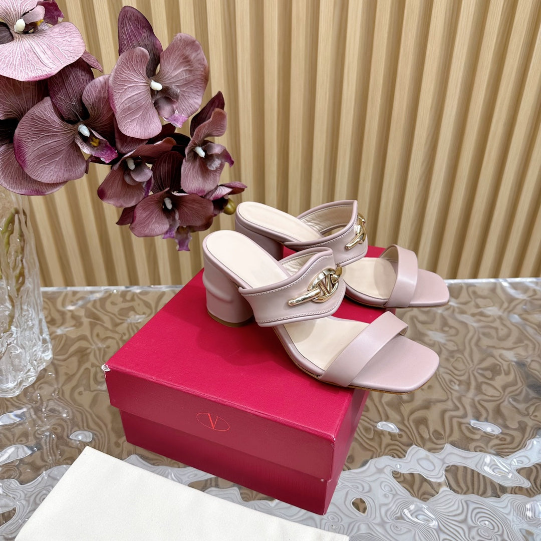 High Heel 70 Sandal The Bold Edition Vlogo Square Toe Rose Cannelle