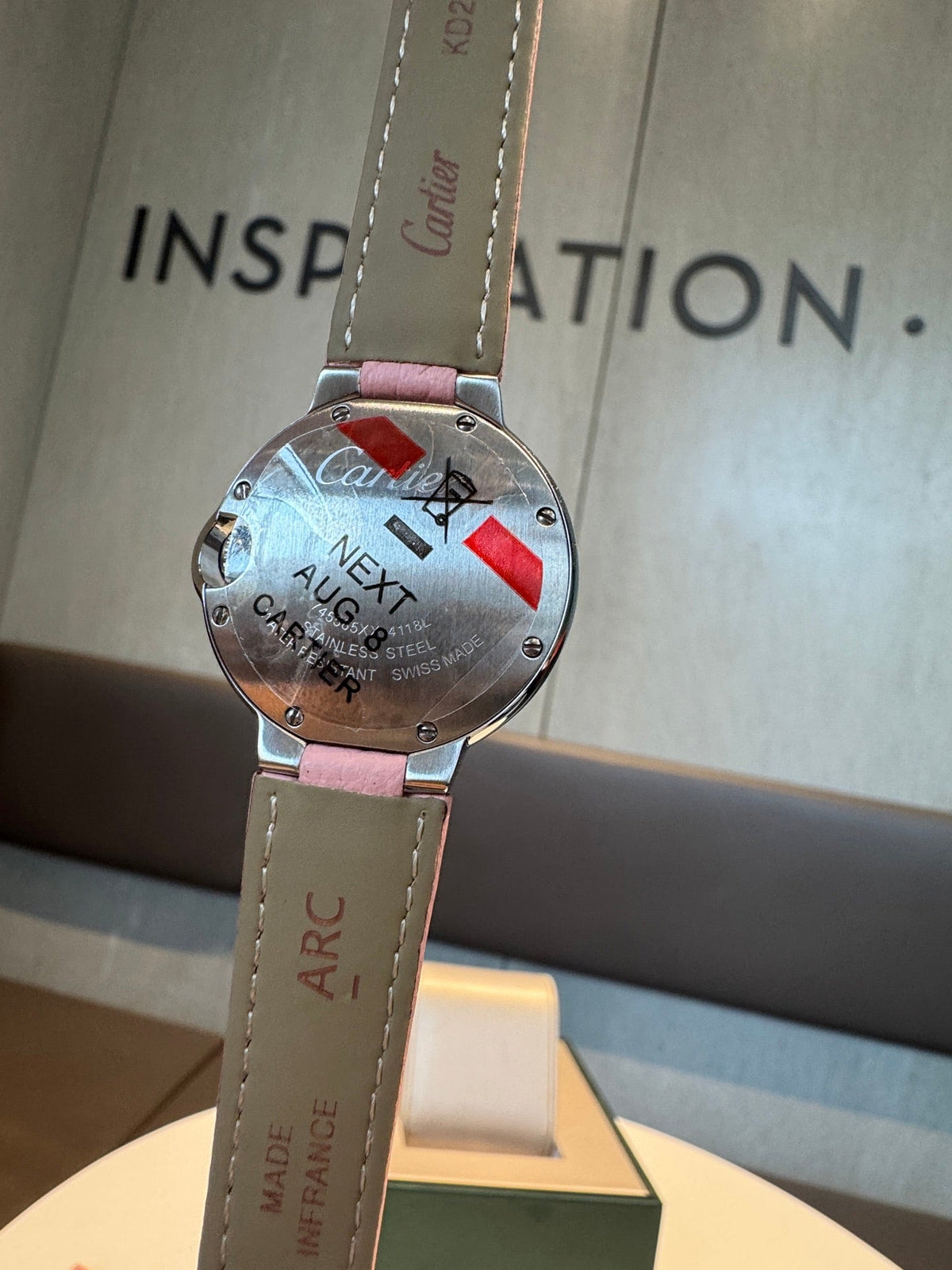 Cartier Bleu Balloon 33mm Silver Pink Diamond