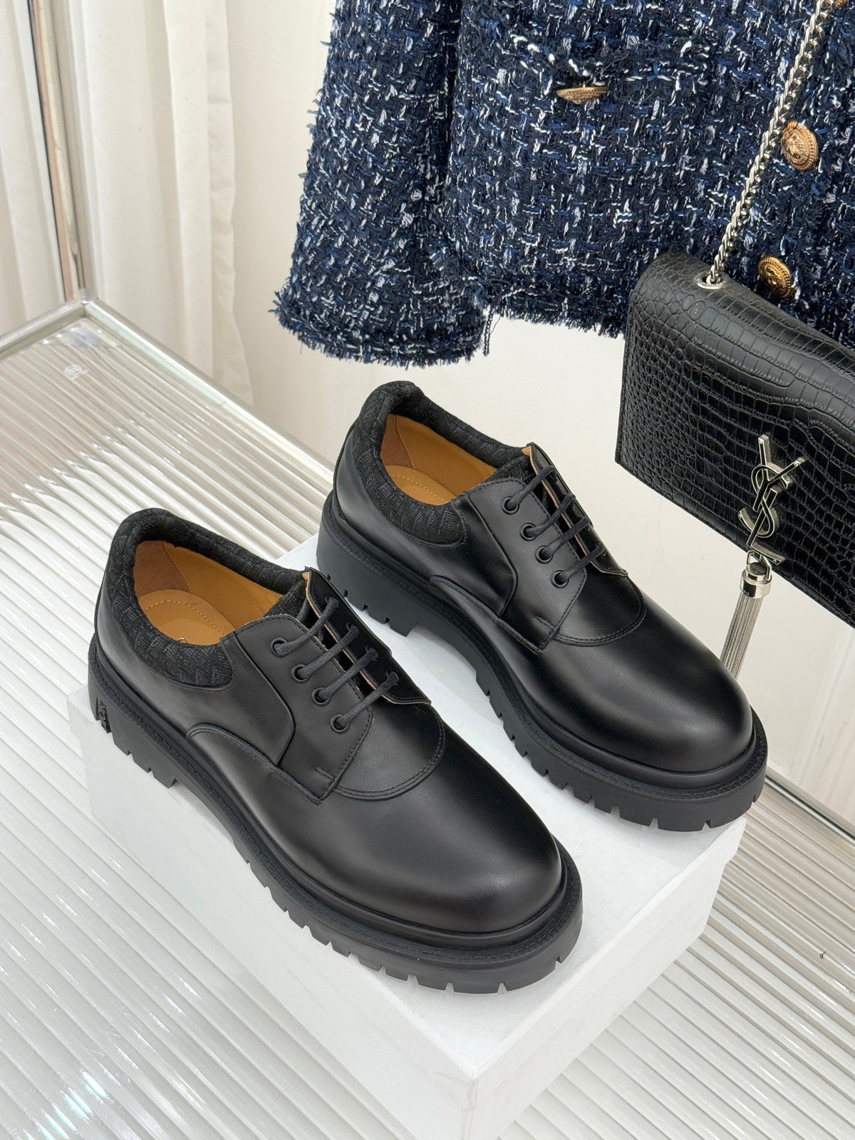 Dior Explorer III Derby Shoe Black Calfskin Cotton & Technical Fabric