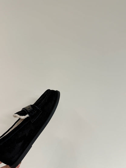 CD Loafers In Black Suede And Fleece Lining 109293