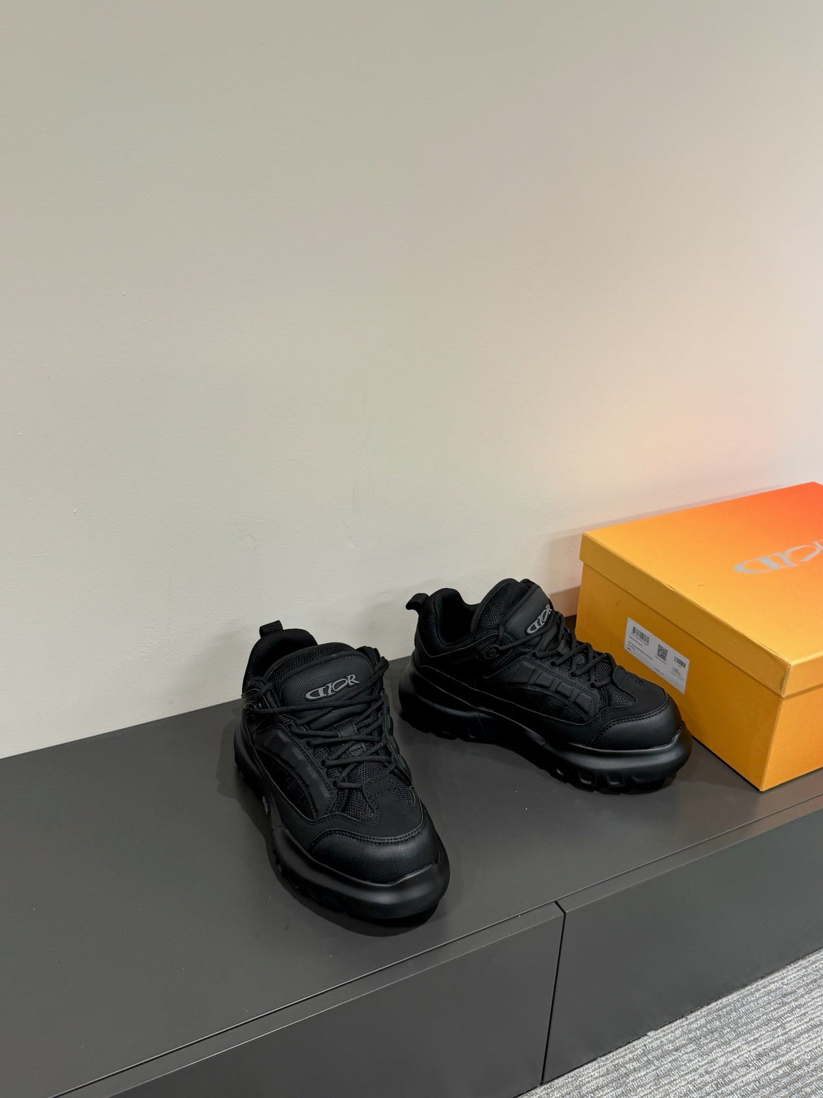 CD Sneaker In Black Calfskin And Mesh Fabric 109248