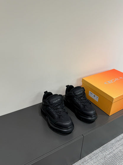 CD Sneaker In Black Calfskin And Mesh Fabric 109248