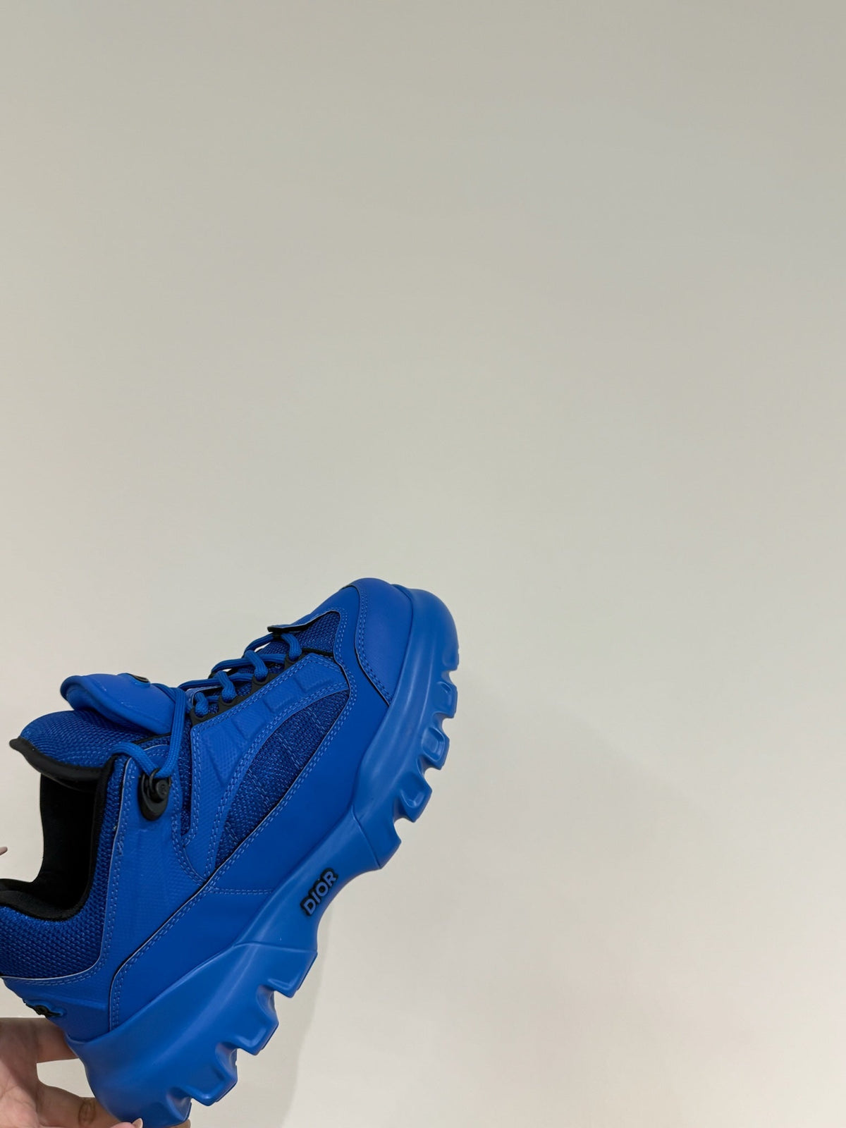 CD Sneaker In Deep Blue Calfskin And Mesh Fabric  109250