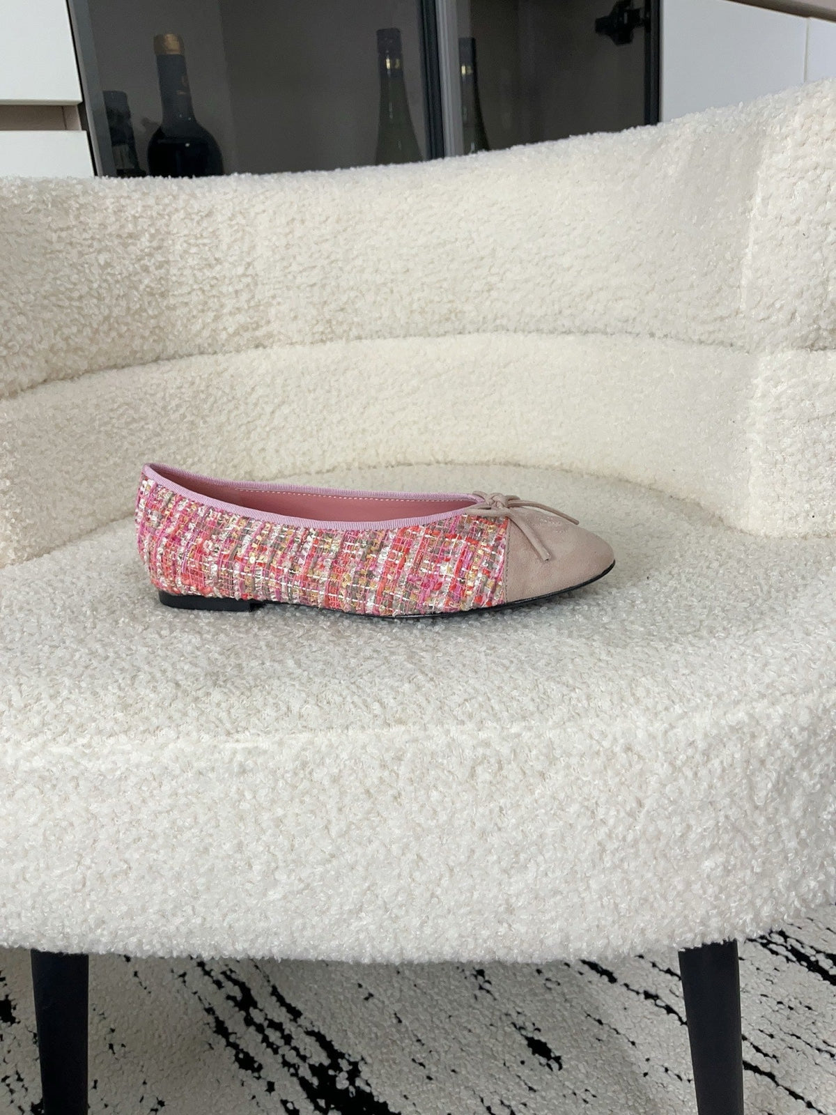 CC 26A Ballet Flat Stale Pink Suede Tweed 900738