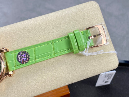 Happy Diamonds 30mm Pink Gold Green Dial