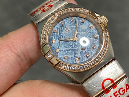 Omega Constellation 27mm Pink Gold Blue Dial