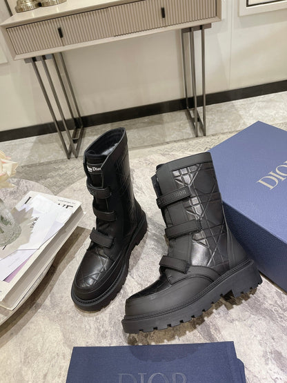 CD Dioranger Ankle Boot 45mm Black Calfskin And Fleece Lining