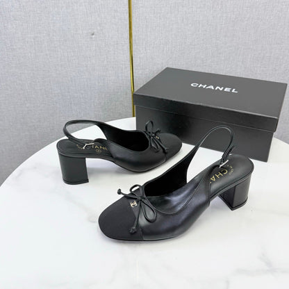CC 26s Slingback Heels 45 Mm In Black Lambskin And Fabric