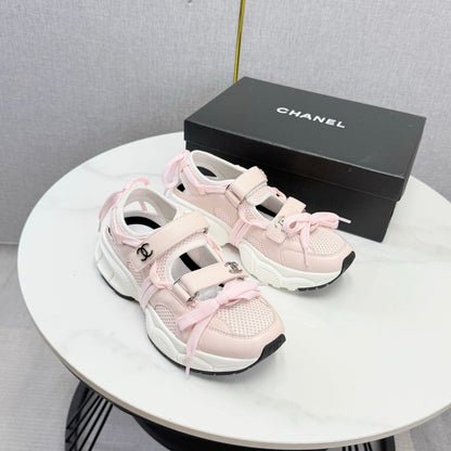 CC 26s Casual Sneakers White Light Pink Mesh Leather 865836
