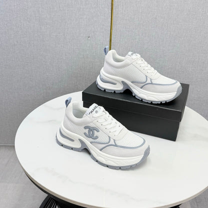 CC 26s Casual Sneakers White Grey Mesh Suede 865841