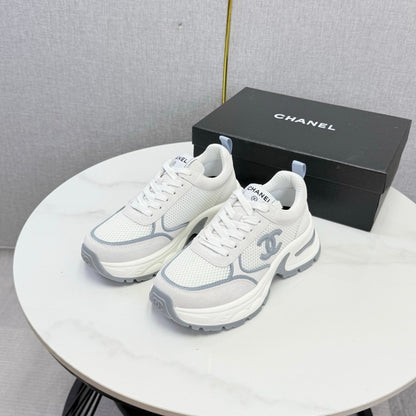 CC 26s Casual Sneakers White Grey Mesh Suede 865841