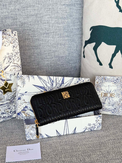 CD Miss Dior Freesia Zipper Wallet Lambskin GHW