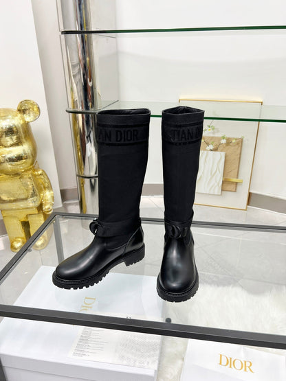 D-Major Boot In Black Stretch Wool And Lambskin 107721