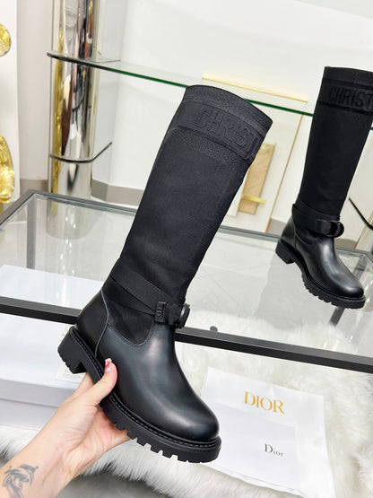 D-Major Boot In Black Stretch Wool And Lambskin 107721