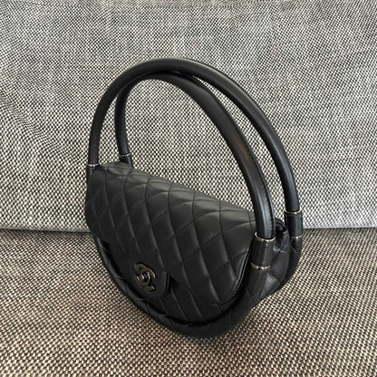 Chanel 2026 Hula Hoop Bag 24cm Black Quilted Lambskin