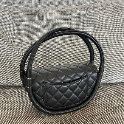 Chanel 2026 Hula Hoop Bag 24cm Black Quilted Lambskin