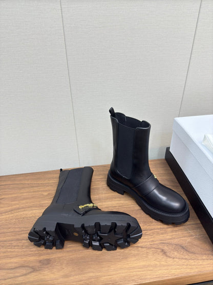 CD D-Quest Ankle Boot 40mm In Plain Black Calfskin 112933