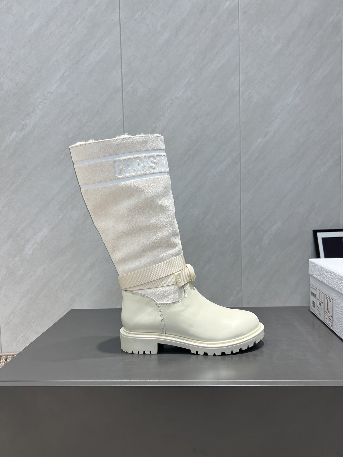 Dior 2025 Boot White Suede Cowhide Fur 502074