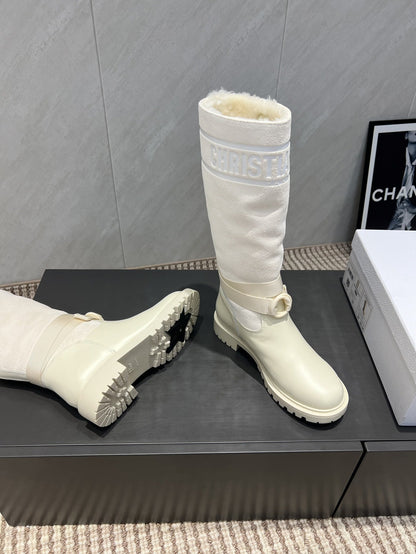 Dior 2025 Boot White Suede Cowhide Fur 502074