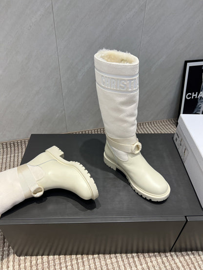 Dior 2025 Boot White Suede Cowhide Fur 502074