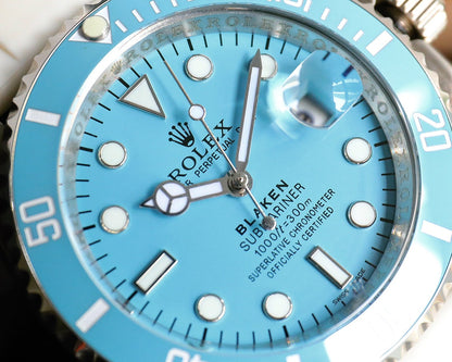 Rolex Blaken Submariner 40mm White Blue