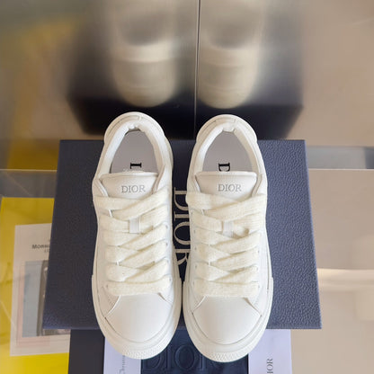 CD B33 Sneaker 40mm White Monogram Cowhide