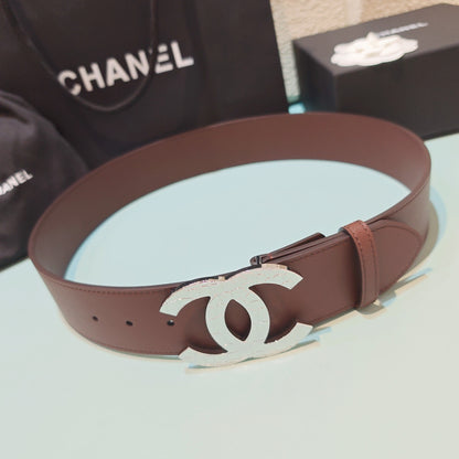 CC Belt 5.0 Brass Hardware Buckle Brown Leather 200105