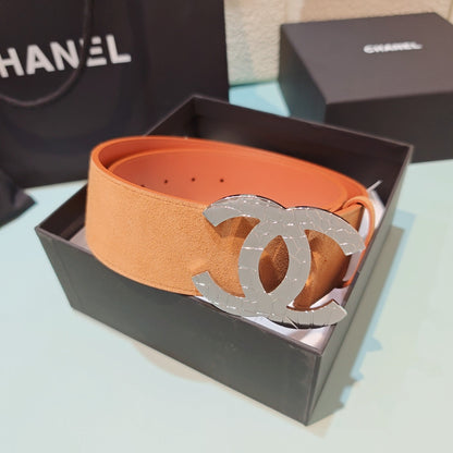 CC Belt 5.0 Brass Hardware Buckle Light Orange Leather 200104