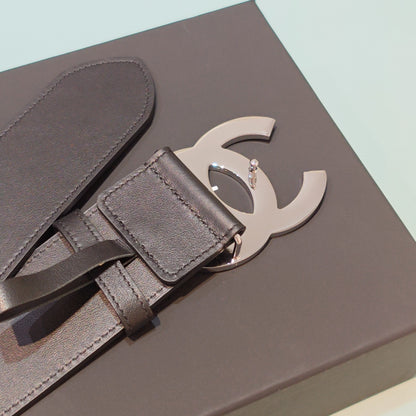 CC Belt 5.0 Brass Hardware Buckle Chocolate Leather 200102
