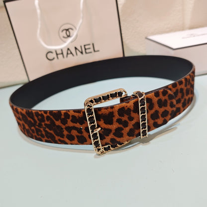 CC Belt 5.0 Prong Buckle Leopard Patten Horse Hair 200093
