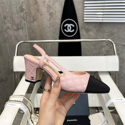 CC Stitched Slingback 6cm Light Pink Sheepskin 817403