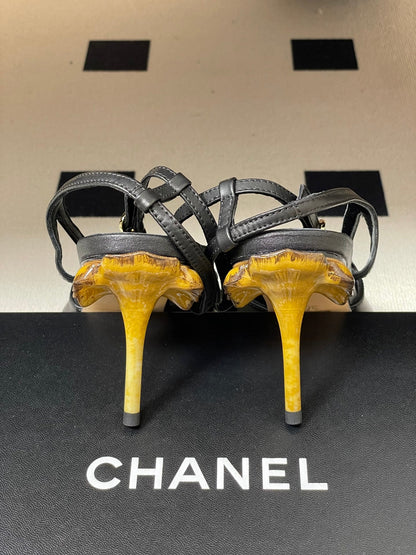 CC 26s Slingback 8.5cm Black Leather 834723