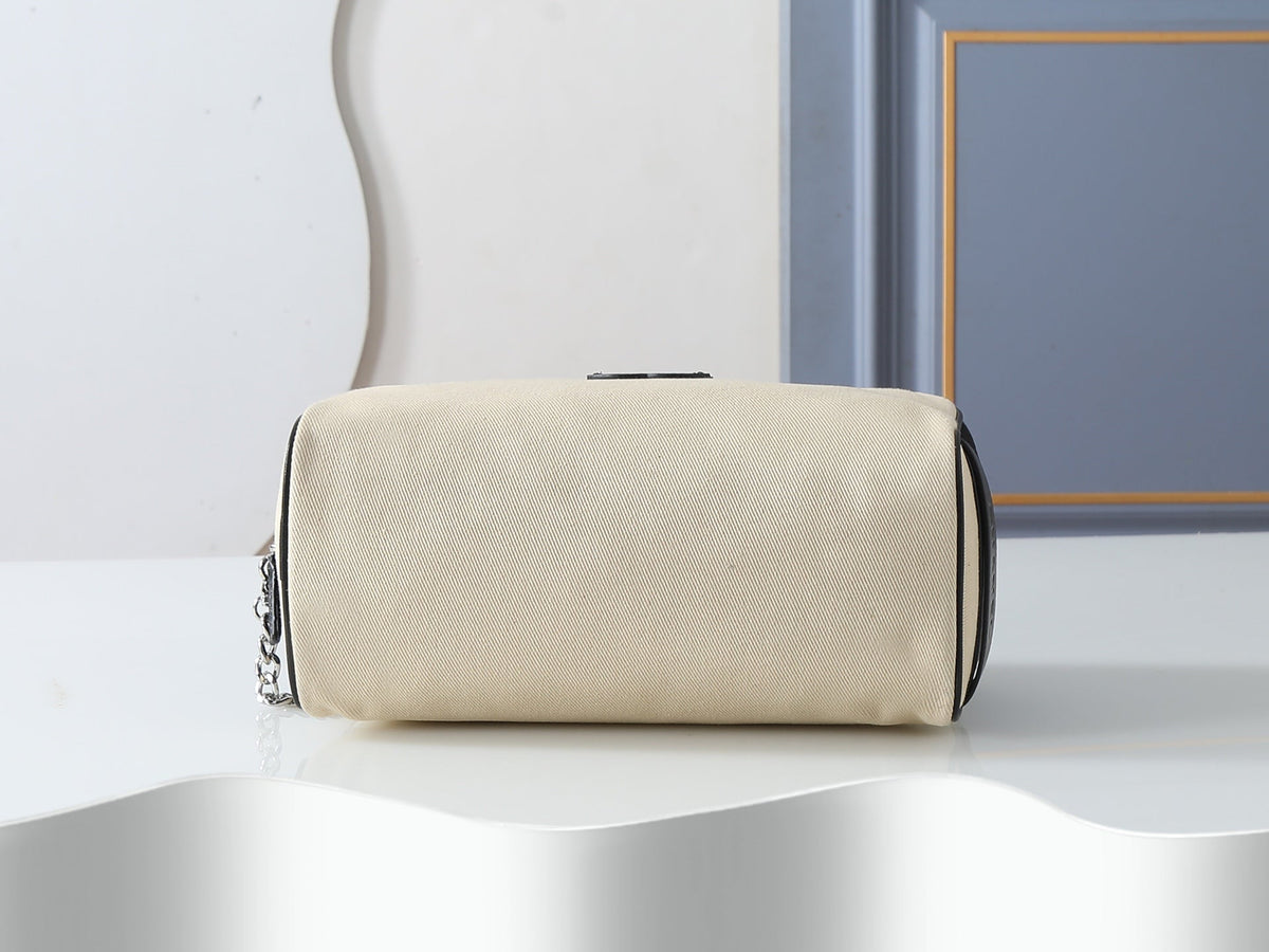 Chanel 2026 Large Zippered Pouch 29cm Canvas Leather
