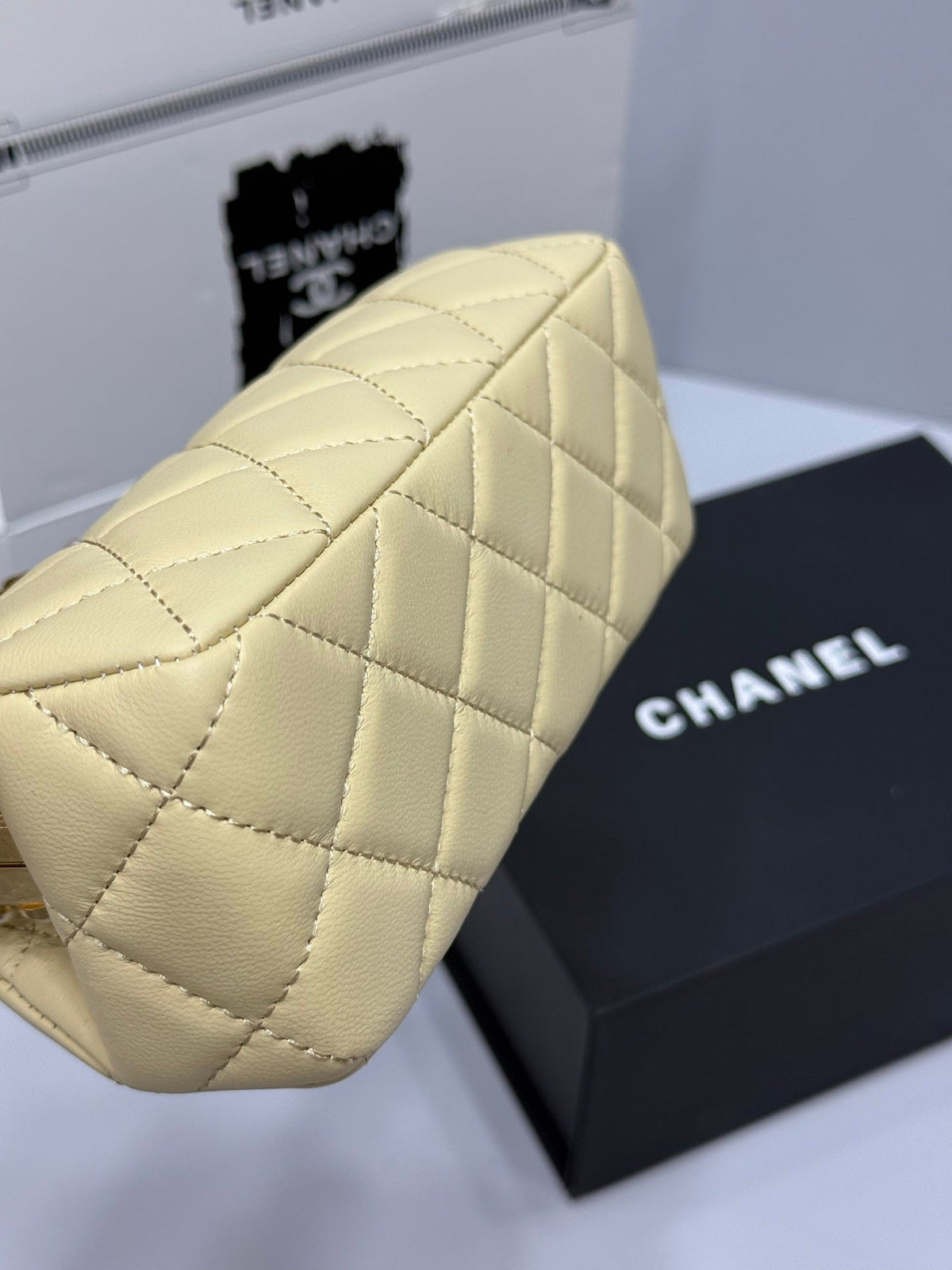 Chanel 2026 Pearl Clutch Yellow Gold Lambskin
