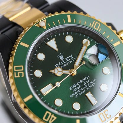 Rolex Submariner 40mm Carbon Black Green Gold