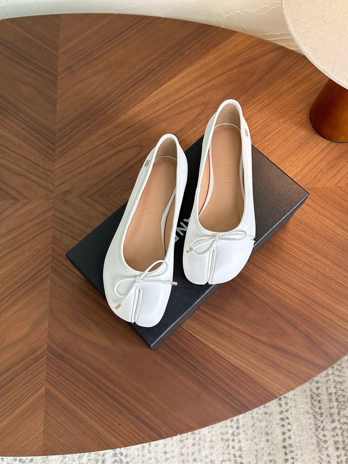 CC 26s Split-Toe Ballet Flat White Lambskin 938194