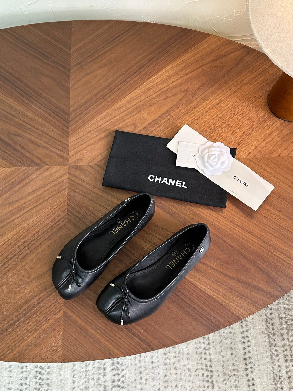 CC 26s Split-Toe Ballet Flat Black Lambskin 938195